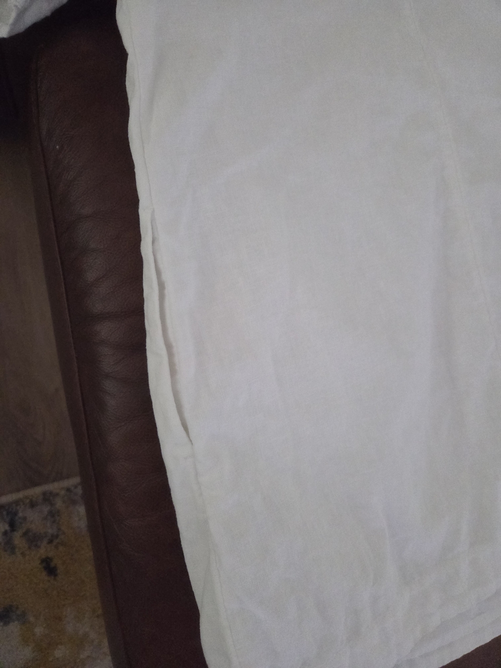 Abercrombie & Fitch White Short-Sleeve Linen Shift Dress - Picture 6 of 7